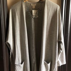 DONNI Sandwash Rib sweater coat with pockets NWT